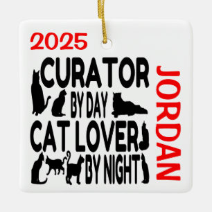 Cat Lover Curator CUSTOM Ceramic Ornament