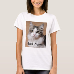 Cat Lover Custom Photo and Name Personalised       T-Shirt
