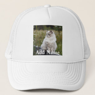 Cat Lover Custom Photo and Name Personalised Trucker Hat