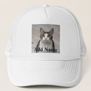 Cat Lover Custom Photo and Name Personalised Trucker Hat