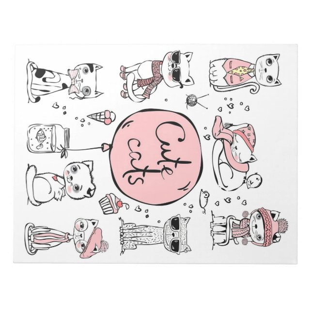 Cat Lover Cute Cats Notepad (Front)