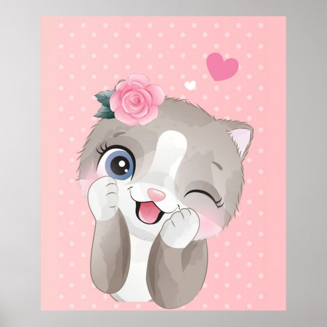 Cat Lover | Cute Little Kittens Poster (Front)