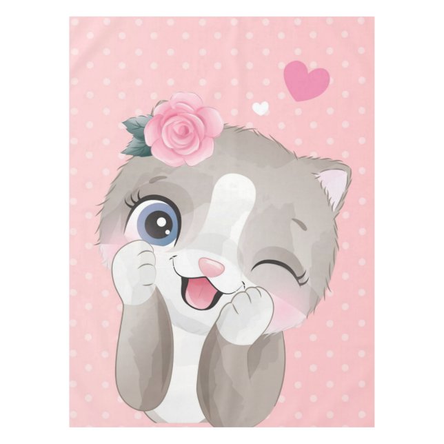 Cat Lover | Cute Little Kittens Tablecloth (Front)