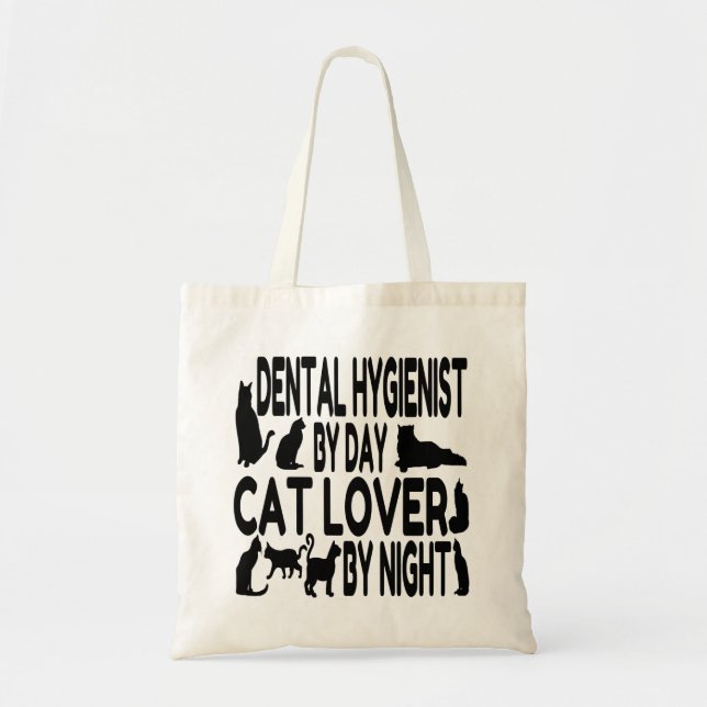 Cat Lover Dental Hygienist Tote Bag (Front)