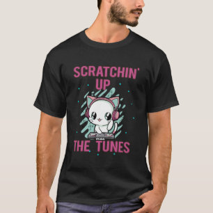 Cat Lover Dj Turntable Headphones Audiologist Disc T-Shirt