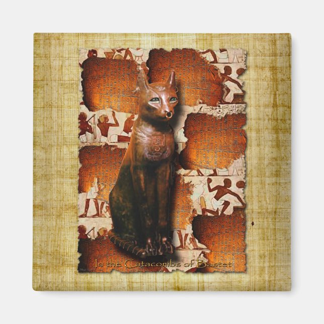 "CAT LOVER" Egyptian Bastet Cat Magnet (Front)