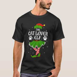 Cat Lover Elf Christmas Family Girls Women Elf Squ T-Shirt