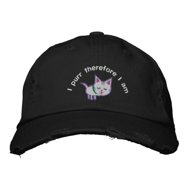 Cat Lover Embroidered Hat (Front)