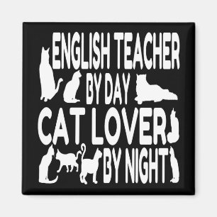 Cat Lover English Teacher Magnet