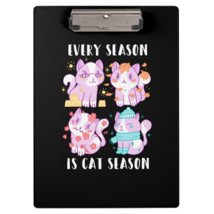 Cat Lover Every Season Is Cat Season Clipboard