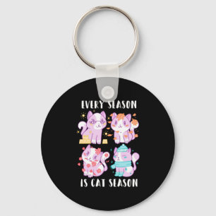 Cat Lover Every Season Is Cat Season Key Ring