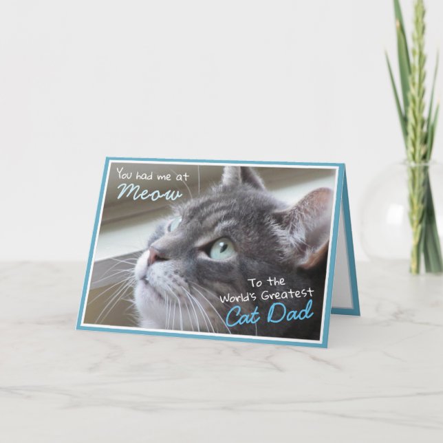 Cat Lover Father's Day Cat Dad Card (Front)
