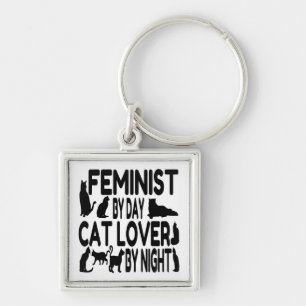 Cat Lover Feminist Key Ring