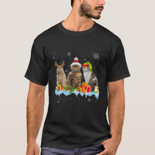 Cat Lover Funny Selkirk Rex Tree Christmas Light T-Shirt