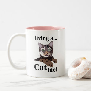 Cat Lover Funny Two-Tone Coffee Mug