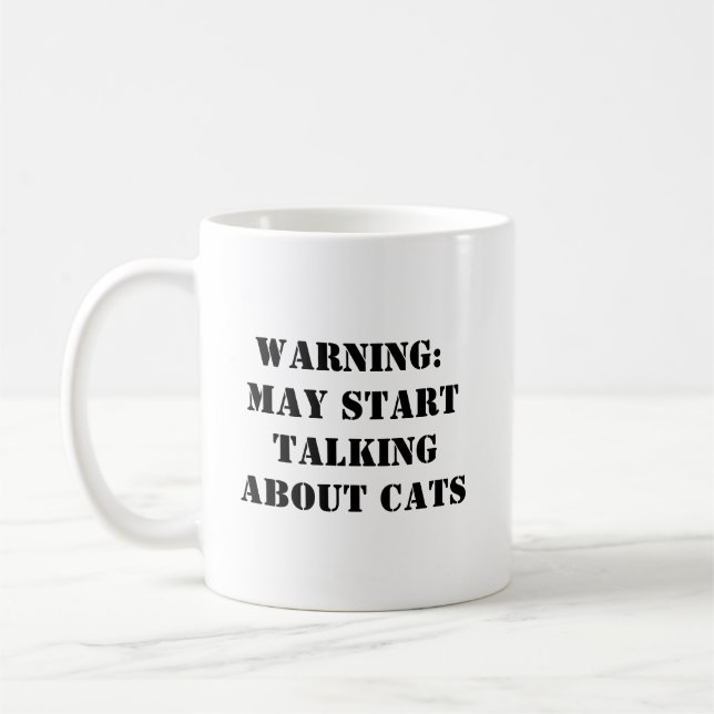 Cat Lover Funny Warning Mug (Left)