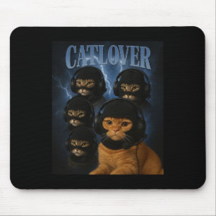 Cat Lover Gamer Gang In Laclava Headsets Funny Mem Mouse Pad