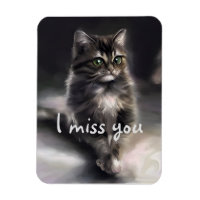 Cat lover gift Grey cat I miss you