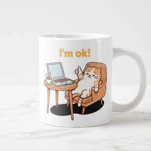 cat lover gift i'm ok large coffee mug