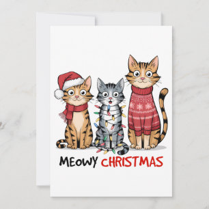 Cat Lover Gift Meowy Christmas Invitation