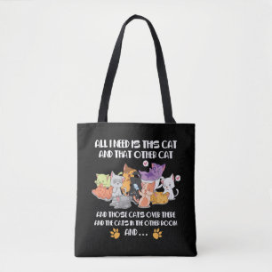 Cat Lover Gifts Cat Lady Meow Heart Need all Cats Tote Bag