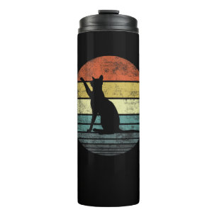 Cat Lover Gifts Retro Vintage Kitty Silhouette Thermal Tumbler