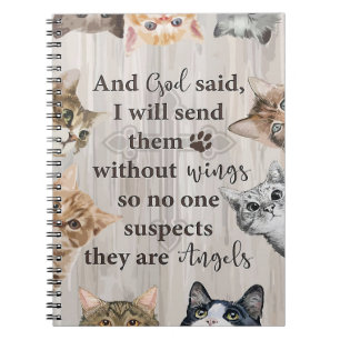 Cat Lover God Send Me Cats Notebook