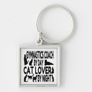 Cat Lover Gymnastics Coach Key Ring