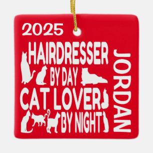 Cat Lover Hairdresser CUSTOM Ceramic Ornament
