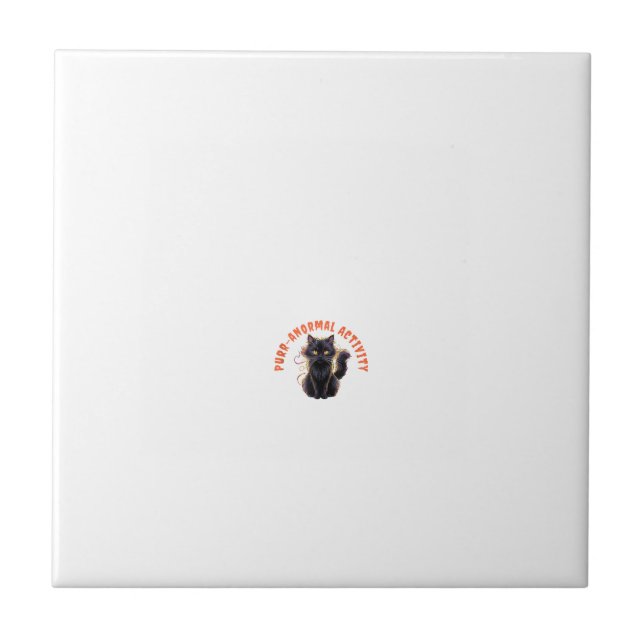 Cat Lover Halloween Purr-anormal Activity Spooky C Ceramic Tile (Front)