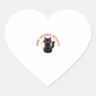 Cat Lover Halloween Purr-anormal Activity Spooky C Heart Sticker