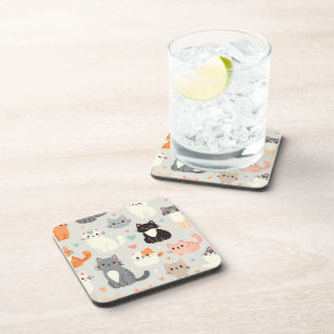 Cat Lover Hard plastic Coaster – Fun Table Decor