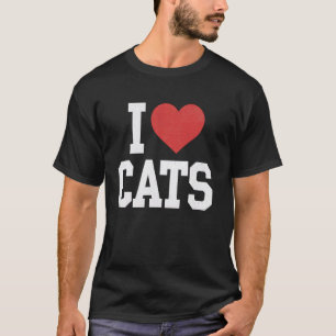 Cat Lover Heart Cats Kitty Kitten Feline Pet Anima T-Shirt