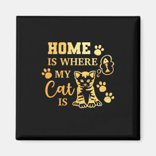 Cat Lover Home Is Where My Cat Is Magnet