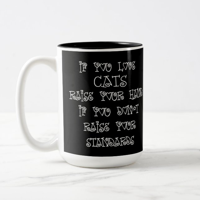 Cat Lover Humour Two-Tone Coffee Mug (Left)