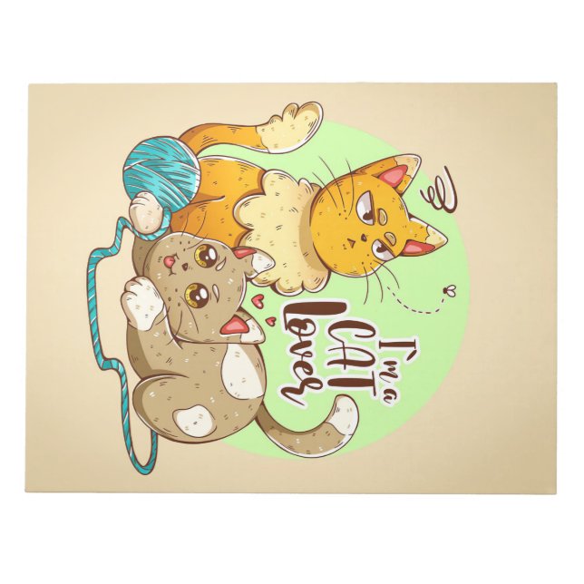 Cat Lover I Am A Cat Lover Notepad (Front)