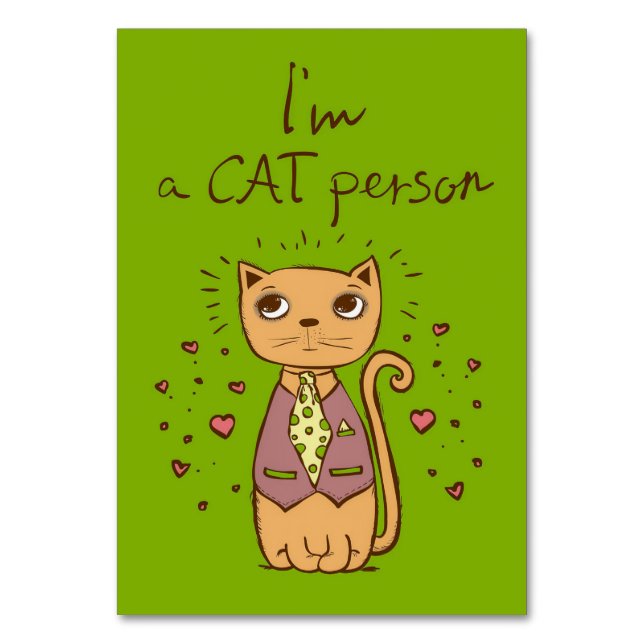 Cat Lover I Am A Cat Person Table Number (Front)