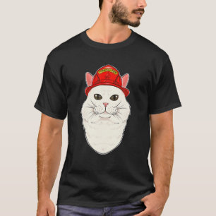 Cat Lover I Fireman Cat I Firefighter Turkish Ango T-Shirt