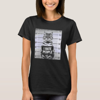 Cat Lover I Hate People Funny Introvert Antisocial T-Shirt