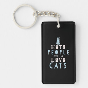 Cat Lover I Love Cats And People Key Ring