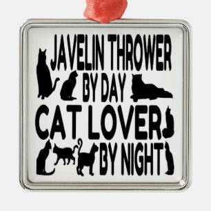 Cat Lover Javelin Thrower Metal Tree Decoration