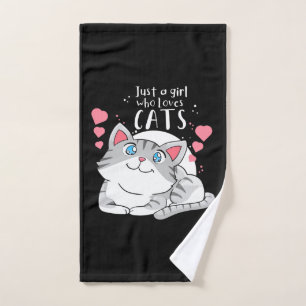Cat Lover Just A Girl Who Loves Cat Hand Towel