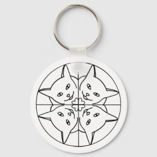 Cat Lover Kaleidoscope Cats Hearts Key Chain