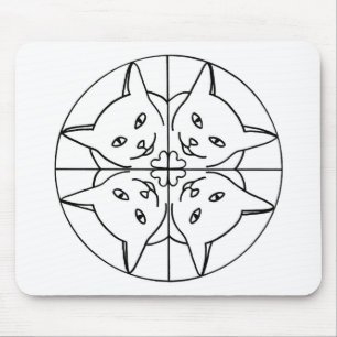 Cat Lover Kaleidoscope Cats Hearts Mouse Pad