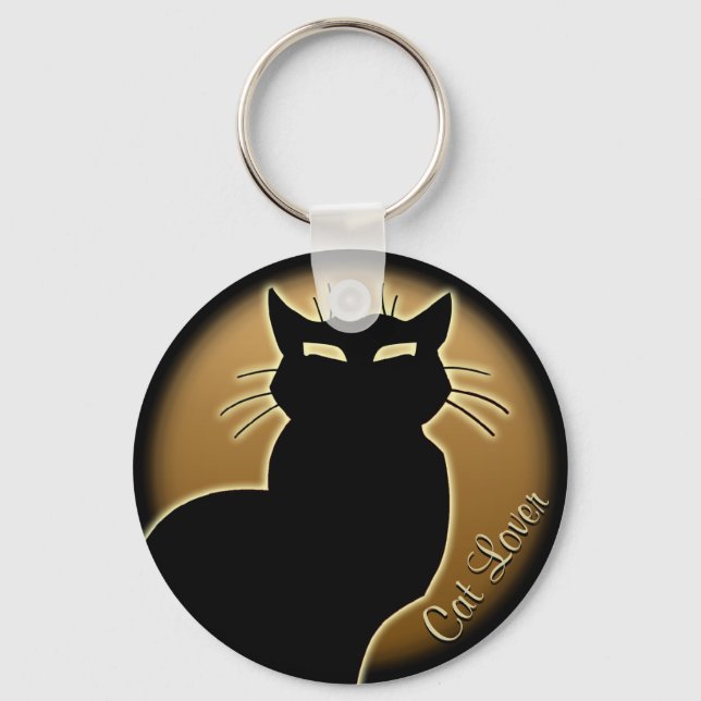 Cat Lover Keychain Cat Key Chains Customisable (Front)