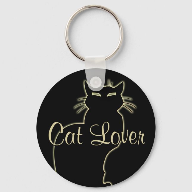 Cat Lover Keychain Cat Key Chains Customisable (Front)