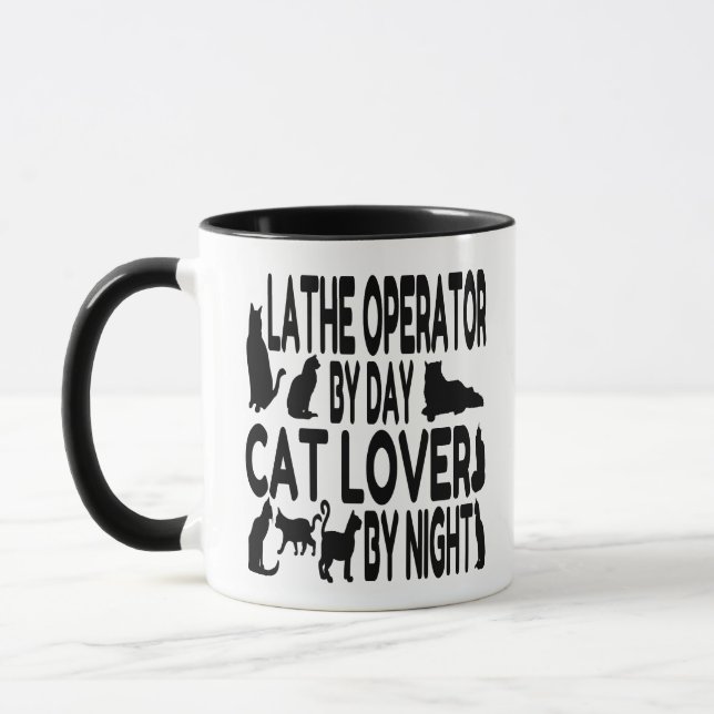 Cat Lover Lathe Operator Mug (Left)