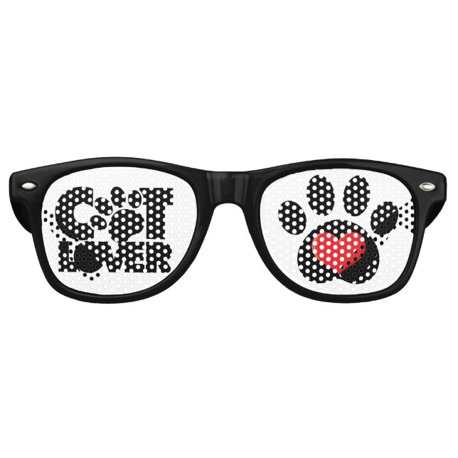 Cat Lover Logo Retro Sunglasses (Front)