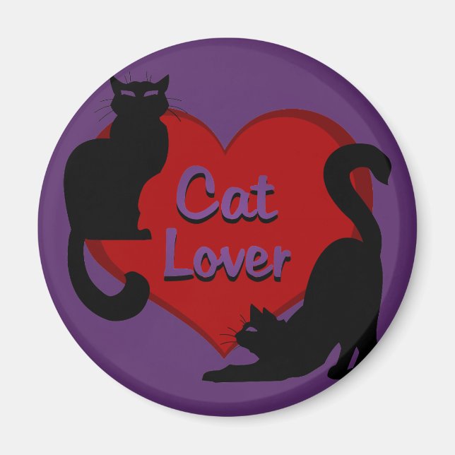 Cat Lover Magnet Kitty Cat Fridge Magnet Customise (Front)