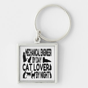 Cat Lover Mechanical Engineer Key Ring